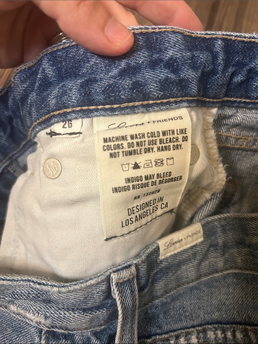 Women's Distressed Denim Shorts - Light Blue 26 - Picture 4 of 4